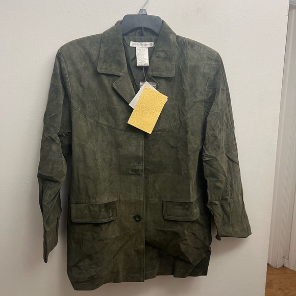 NWT Jessica Holbrook green suede jacket - Picture 2 of 5